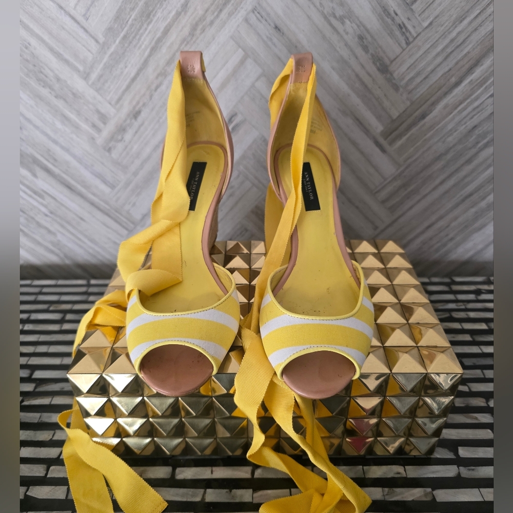 Ann Taylor Makena peep-toe wedges